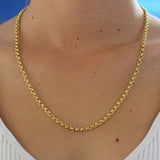 21" "Tiny Venezia" Hammered Link Necklace with gold toggle clasp
