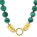 17" "Lucrezia" Clasp Necklace With 10mm Malachite Beads
