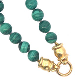 17" "Lucrezia" Clasp Necklace With 10mm Malachite Beads