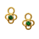 Tsavorite garnet in Wire arches Earring Pendants for Hoops