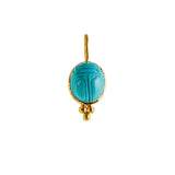 Sleeping Beauty Turquoise Scarab with Gold Dot Triad at Bottom