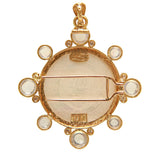 18th Century Chinese Gambling Counter Pendant/Brooch with Diamonds and Moonstones