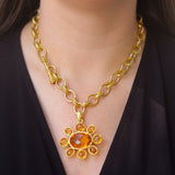 17" "Lampedusa" Link Necklace With Braided Connectors