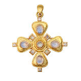 Moonstone Canterbury Cross Pendant and Brooch