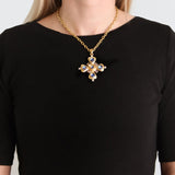 Moonstone Canterbury Cross Pendant and Brooch
