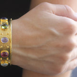 Flat Wide "Tutti Frutti" Bangle Bracelet