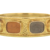 Venetian Glass Intaglio “Antique Animals" In Flat Narrow Bangle Bracelet