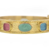 Wide Venetian Glass Intaglio "Chimera Quadrato" & "Flying Pegasus" Bracelet