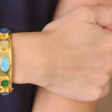 Wide Venetian Glass Intaglio "Chimera Quadrato" & "Flying Pegasus" Bracelet