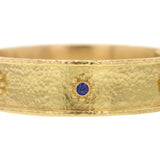 Blue Sapphire Daisy Bangle Bracelet