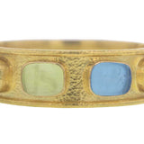 Venetian Glass Intaglio With Antique Animals In Flat Narrow Bangle