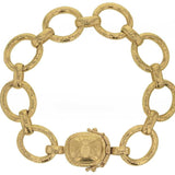 Hammered Link Bracelet With "Fat Bee" Box Clasp