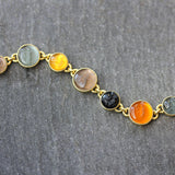 Venetian Glass Intaglio 'Cab Nico Putto with Butterfly & Round Goddess with Wheat' Link Bracelet