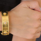 Diamond Daisy Bangle Bracelet