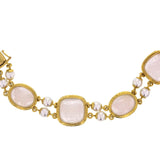 Rock Crystal Intaglio "Bee & Moth" Link and Pearl Bracelet