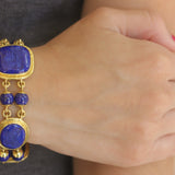 Lapis Intaglio "Bee & Moth" Link Bracelet