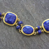 Lapis Intaglio "Bee & Moth" Link Bracelet