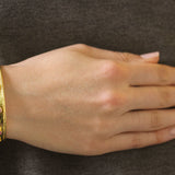 Faceted Pink Sapphire and Diamond Bangle Bracelet