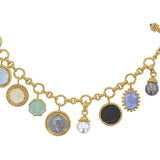 Charm Bracelet With a Selection of Venetian Glass Intaglios, White & Black South Sea Pearls, Ancient Silver and Bronze Coins