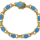 Oval Sleeping Beauty Turquoise Link Bracelet