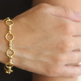 Diamond "Celtic" Link Bracelet with Diamond On Box Clasp