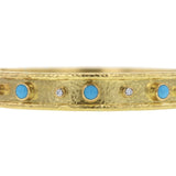 Turquoise and Diamond Bangle Bracelet