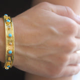 Turquoise and Diamond Bangle Bracelet