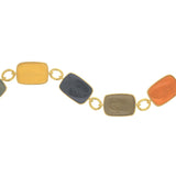 Fall Venetian Glass Intaglio "Muse" Bracelet with Small Oval Link Connectors and Box Clasp