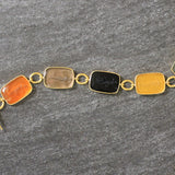 Fall Venetian Glass Intaglio "Muse" Bracelet with Small Oval Link Connectors and Box Clasp