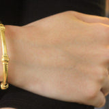 Heavy Wire Bangle Bracelet with Four Barrels