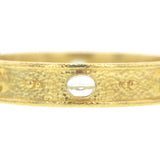 Flat Narrow Bangle Bracelet with Oval Cabochon Moonstones