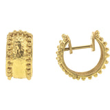 Curved Wide Hoop Earrings With Granulation