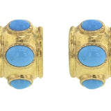 Puffy Turquoise Hoop Earrings