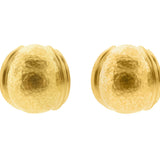 Gold Puff Medium Oval Gold Earrings
