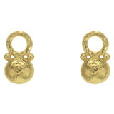 Horizontal Gold Oval and Gold Dot Earring Charms for Hoops