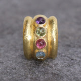 Pastel Stone Studded "Tutti Fruitti" Amalfi Wide Hoop Earrings