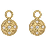 Gold and Diamond Disk Earring Charms