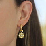 Gold and Diamond Disk Earring Charms