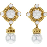 Pearls Set On Godron With Detachable South Sea Pearl Drop Earrings