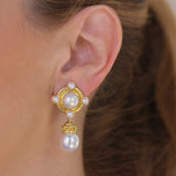 Pearls Set On Godron With Detachable South Sea Pearl Drop Earrings