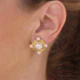 Pearls Set On Godron With Detachable South Sea Pearl Drop Earrings
