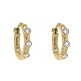 Big Baby Hammered Hoops With Diamonds