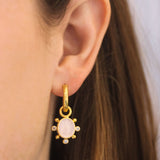 Crystal Venetian Glass Intaglio "Mosca" Earring Charms With Faceted Crystal