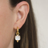 Crystal Venetian Glass Intaglio "Pegasus, Goddess and Moon" Earring Charms