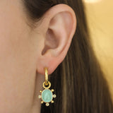Nile Venetian Glass Intaglio "Mosca" Earring Charms With Faceted Peridot