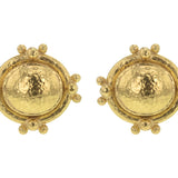 Oval Gold Dome Earrings With Gold Dots and Granulation