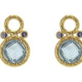 Faceted Aquamarine Earring Charms With Iolites