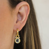 Faceted Aquamarine Earring Charms With Iolites