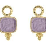 Mulberry Venetian Glass Intaglio "Pegasus, Goddess and Moon" Earring Charms