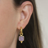 Mulberry Venetian Glass Intaglio "Pegasus, Goddess and Moon" Earring Charms